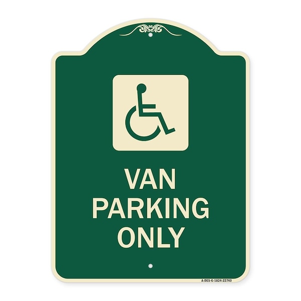 Signmission Van Parking With Handicap Symbol Heavy-Gauge Aluminum Architectural Sign, 24" x 18", G-1824-22740 A-DES-G-1824-22740 - main